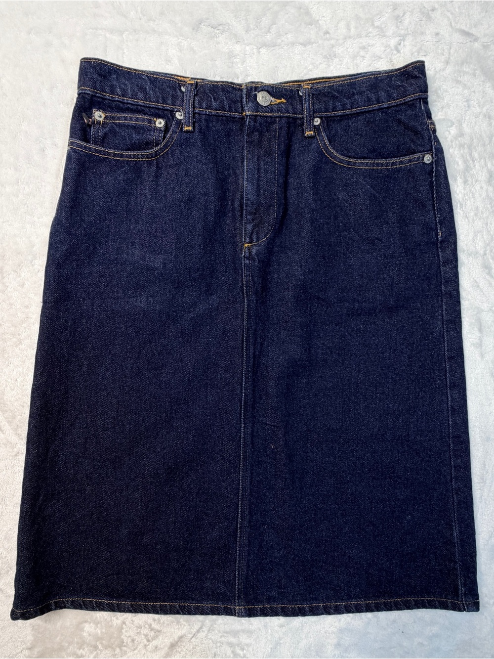 Vintage Ralph Lauren dark Blue Denim A line Skirt. Preppy, Old Money,